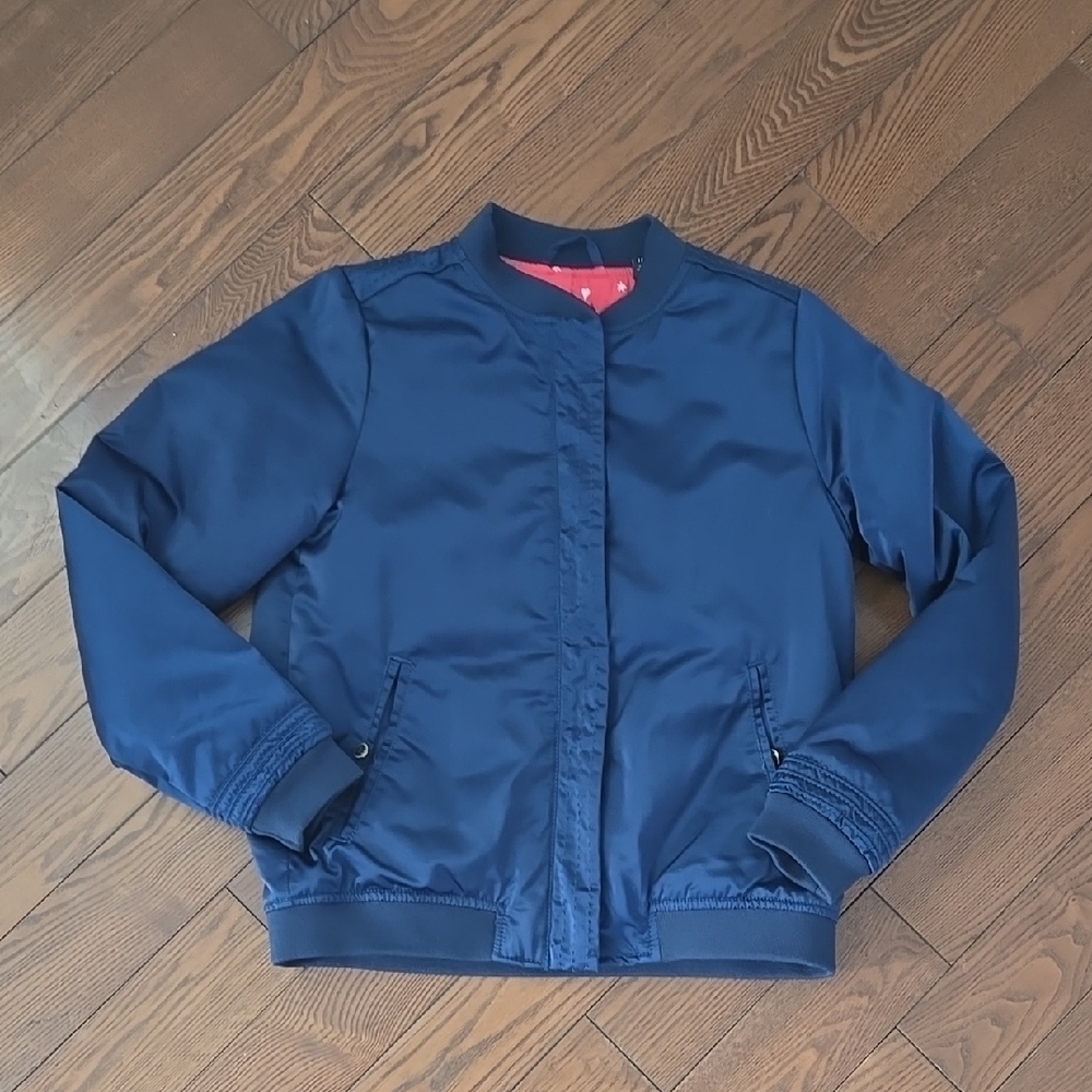 SCOTCH & SODA Navy Blue satin Bomber Jacket size 12